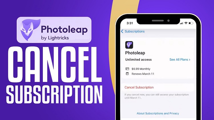 How to cancel Photoleap Subscription